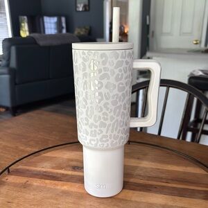Simply Modern 40 oz White Leopard Print Tumbler